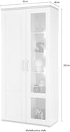 Vitrina Romance alba cu 2 uși și iluminare LED 93 cm - LunaHome.ro