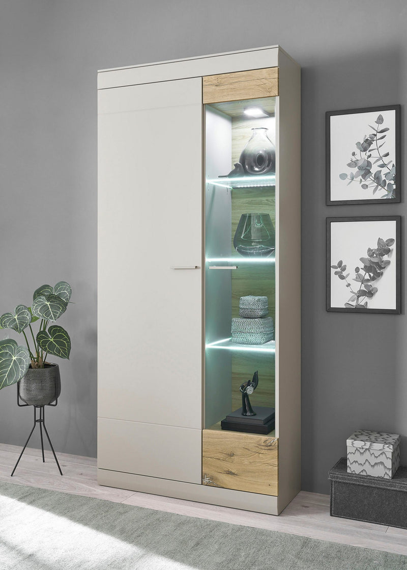 Vitrina Scara gri cu soft-close design modern 90 cm - LunaHome.ro