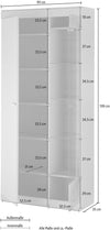 Vitrina Scara gri cu soft-close design modern 90 cm