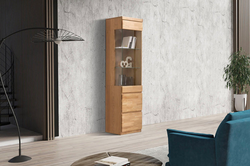Vitrina Woltra Oslo cu fronturi din lemn de fag, 50 cm latime - LunaHome.ro