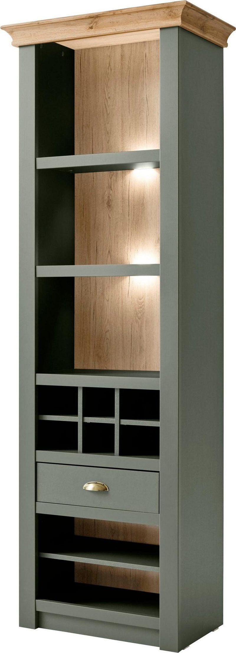 Vitrina »Cambridge« cu design elegant verde inchis, 68 cm latime - LunaHome.ro