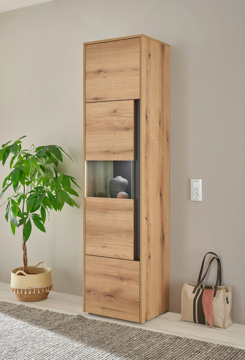 Vitrina »City Giron« culoarea stejar in design modern 50 cm latime