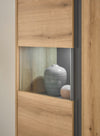 Vitrina »City Giron« stejar cu detalii gri design modern, 50 cm latime - LunaHome.ro
