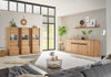 Vitrina »City Giron« stejar cu detalii gri design modern, 50 cm latime - LunaHome.ro