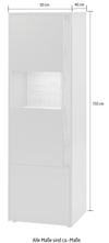 Vitrina »City Giron« stejar cu detalii gri design modern, 50 cm latime - LunaHome.ro