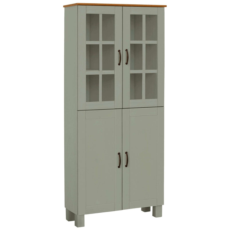 Vitrina »Rodby« din lemn masiv de pin verde, lățime 75 cm - LunaHome.ro