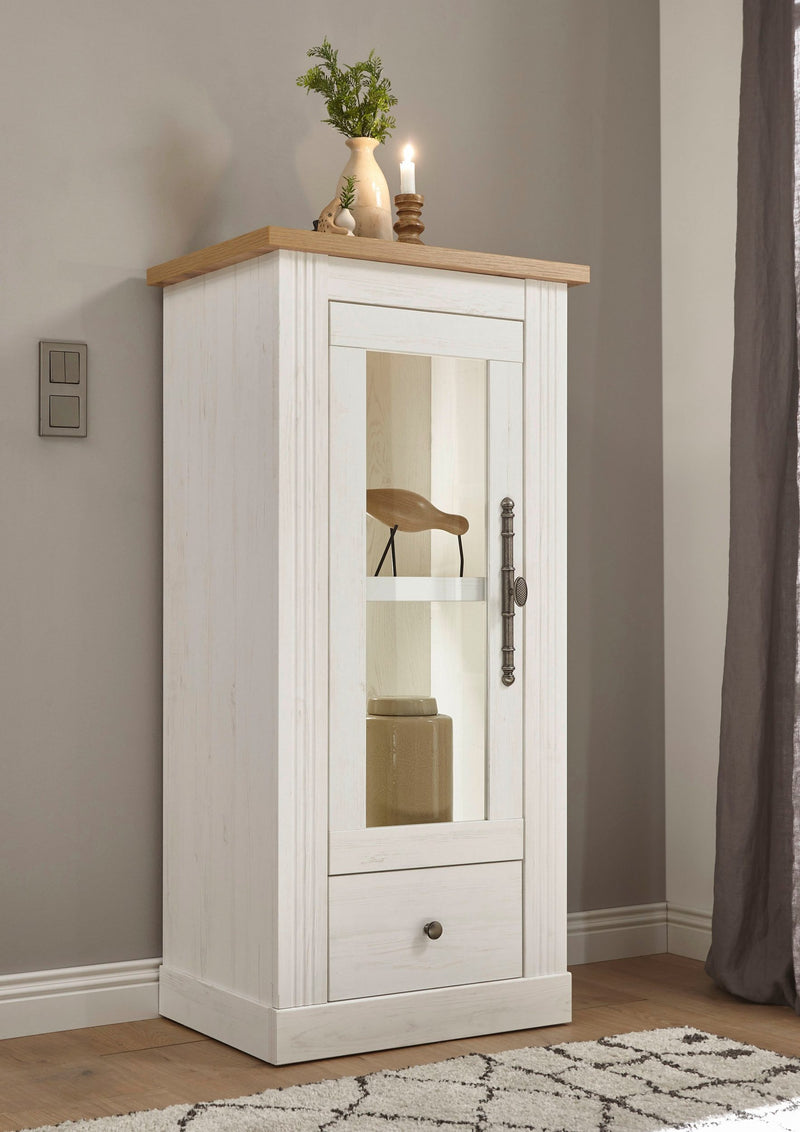 Vitrina »Westminster« albă din MDF, 58 cm latime - LunaHome.ro