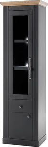 Vitrina »Westminster« gri inchis din MDF, 61 cm latime - LunaHome.ro