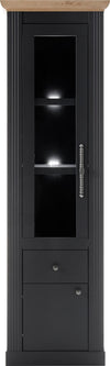 Vitrina »Westminster« gri inchis din MDF, 61 cm latime - LunaHome.ro