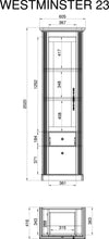 Vitrina »Westminster« gri inchis din MDF, 61 cm latime - LunaHome.ro