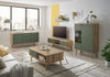 Vitrina comodă Mavas cu aspect scandinav verde salvie 90 cm - LunaHome.ro