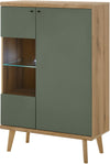 Vitrina comodă Mavas cu aspect scandinav verde salvie 90 cm - LunaHome.ro