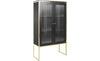 Vitrina eleganta Woodly negru cu auriu, 2 usi 90 cm