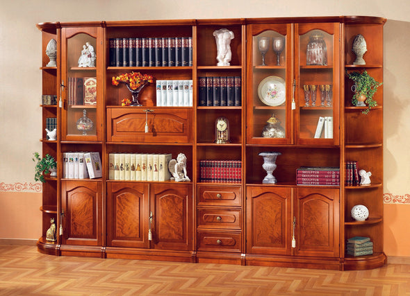 Vitrina in stil clasic cu fronturi din furnir de cires 80,5 cm lățime - LunaHome.ro