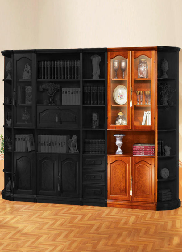 Vitrina in stil clasic cu fronturi din furnir de cires 80,5 cm lățime - LunaHome.ro