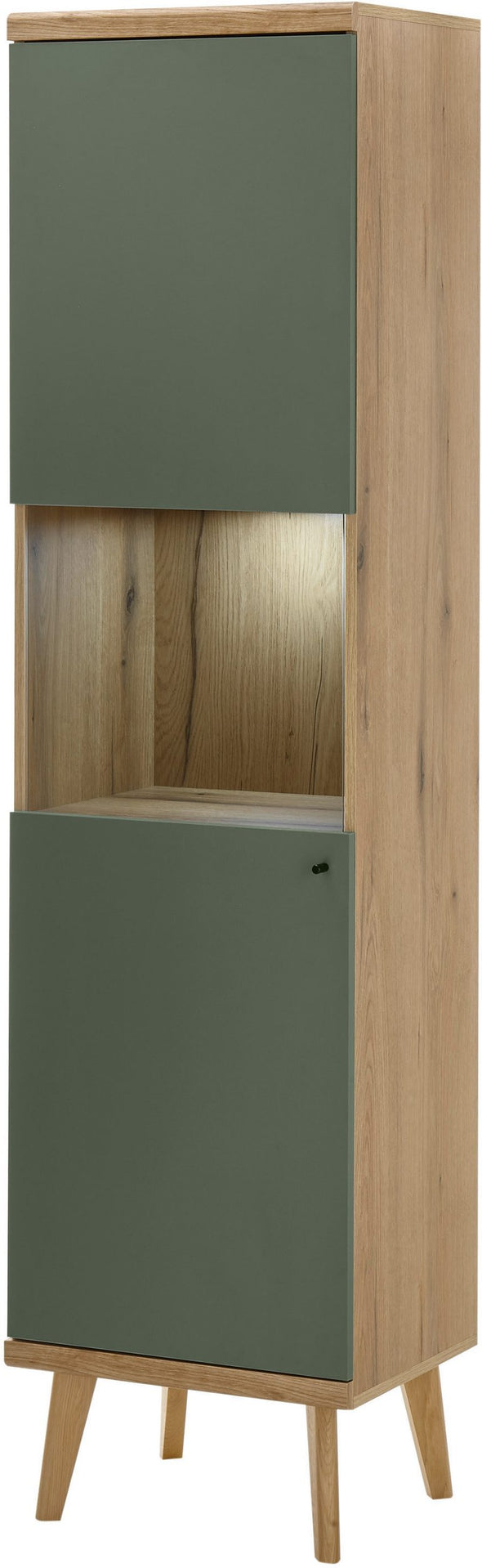 Vitrina verde Mavas in stil scandinav cu o ușă 50 cm