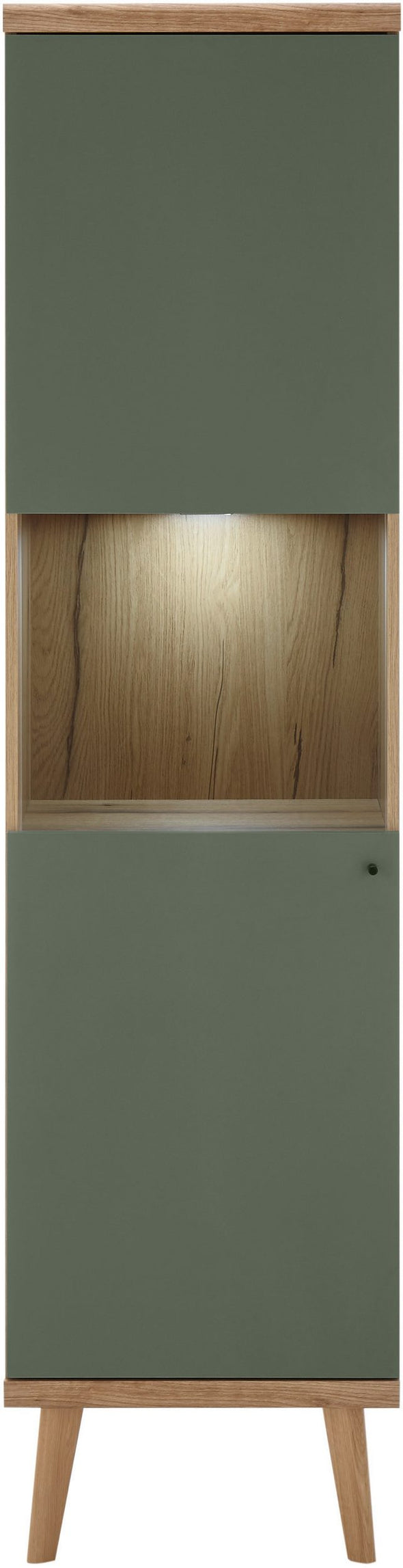 Vitrina verde Mavas in stil scandinav cu o ușă 50 cm