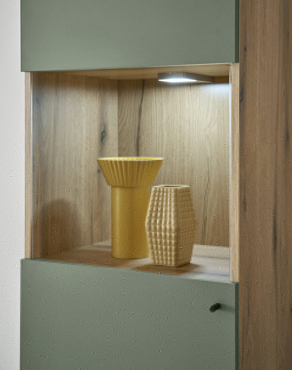 Vitrina verde Mavas in stil scandinav cu o ușă 50 cm