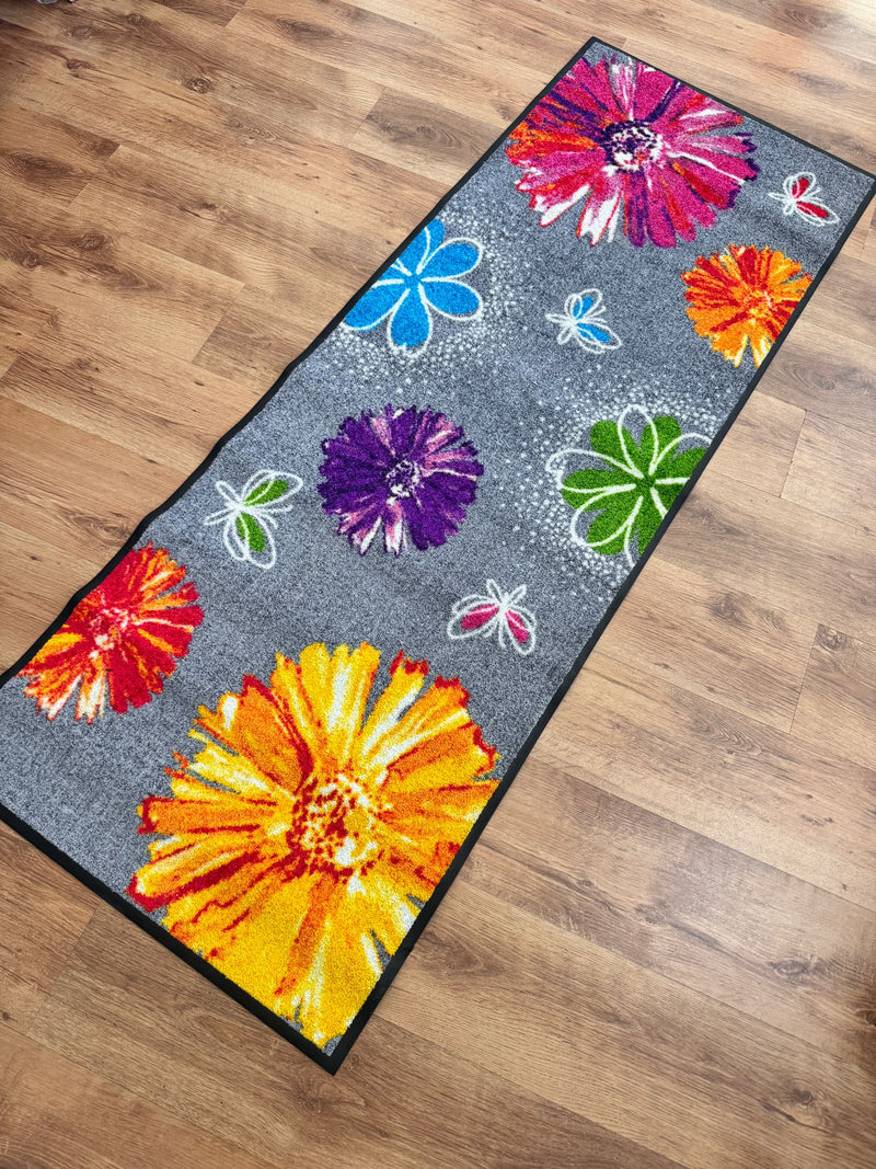 Covor lavabil Wash&dry antiderapant albastru 70x190 cm - LunaHome.ro