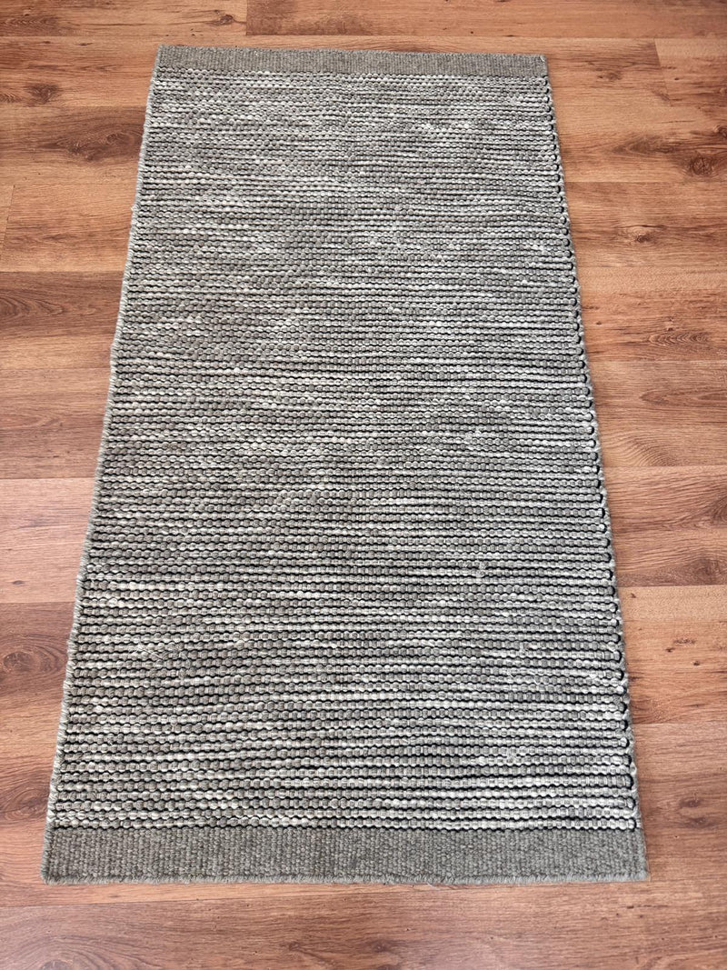 Covor traversa Odenne din lână țesută crem gri 80x150 cm - LunaHome.ro