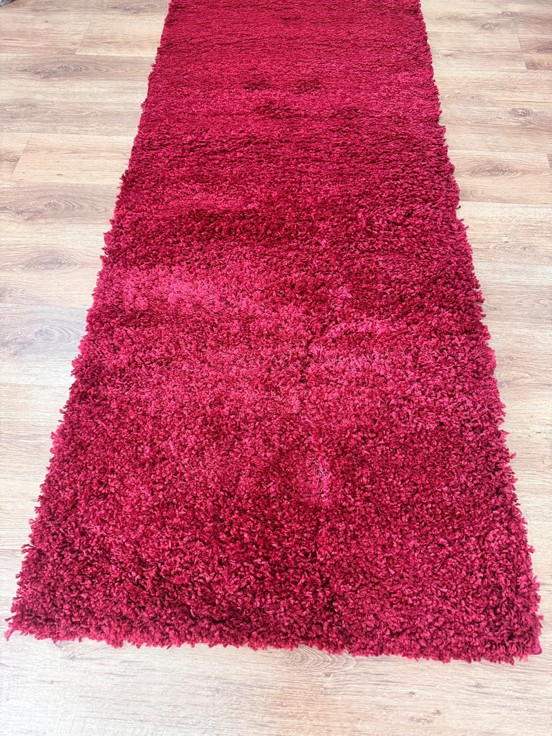 Covor traversă foarte pufos Viva roșu bordeaux 80x340 cm - LunaHome.ro