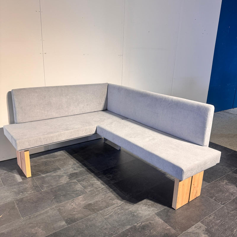 Colțar de bucătărie Bonnie cu tapițerie gri 147x180 cm - LunaHome.ro