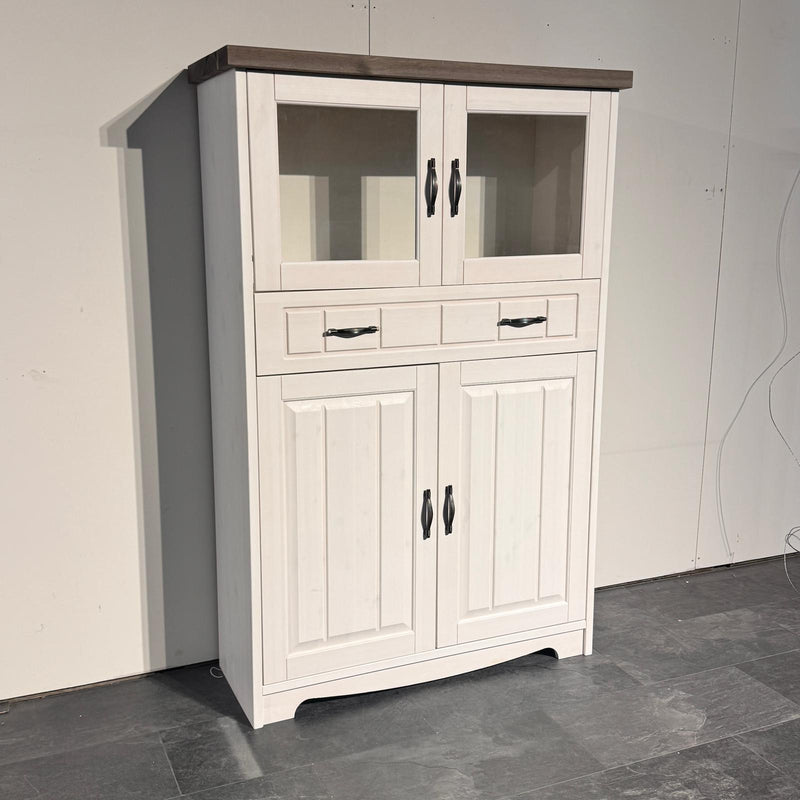 Comoda inalta Shelly alba din lemn de pin cu design clasic 102 cm - LunaHome.ro