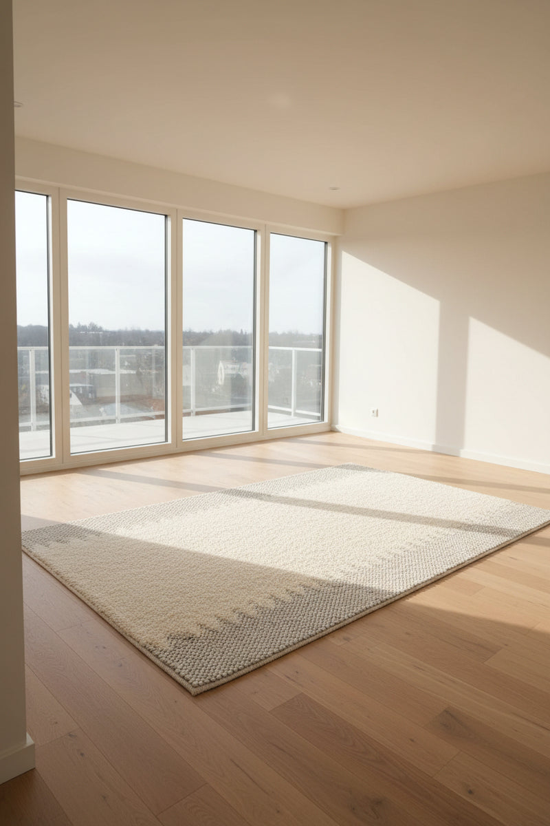 Covor din lână Wolly cu model cu noduri crem 160x230 cm