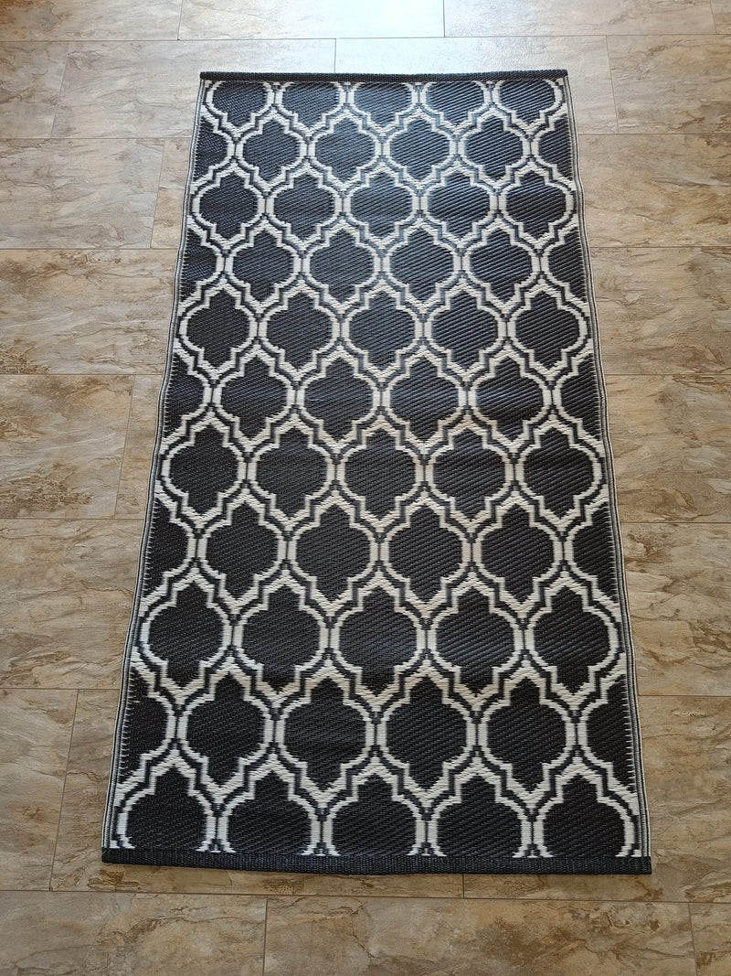 Covor Home Deco Tropical Carpet reversibil alb-negru 80x150 cm