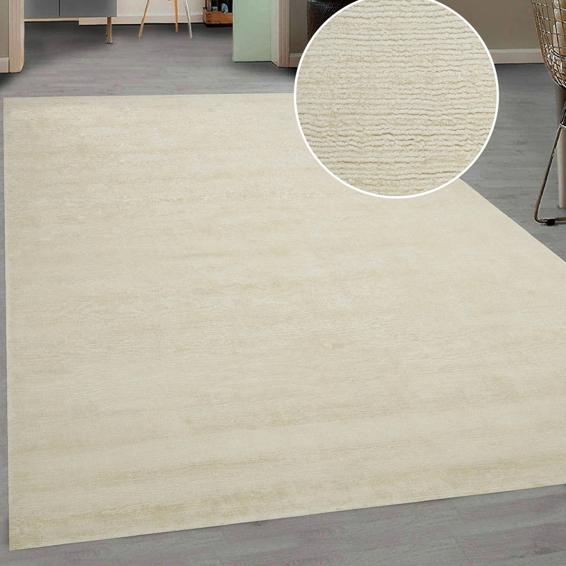 Covor »Soley« alb cu fire scurte din viscoza foarte fin si elegant 200x300 cm - LunaHome.ro