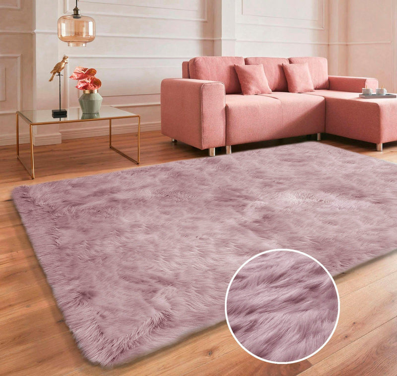 Covor de blană „Triana”, foarte moale si pufos mov 80x150 cm - LunaHome.ro