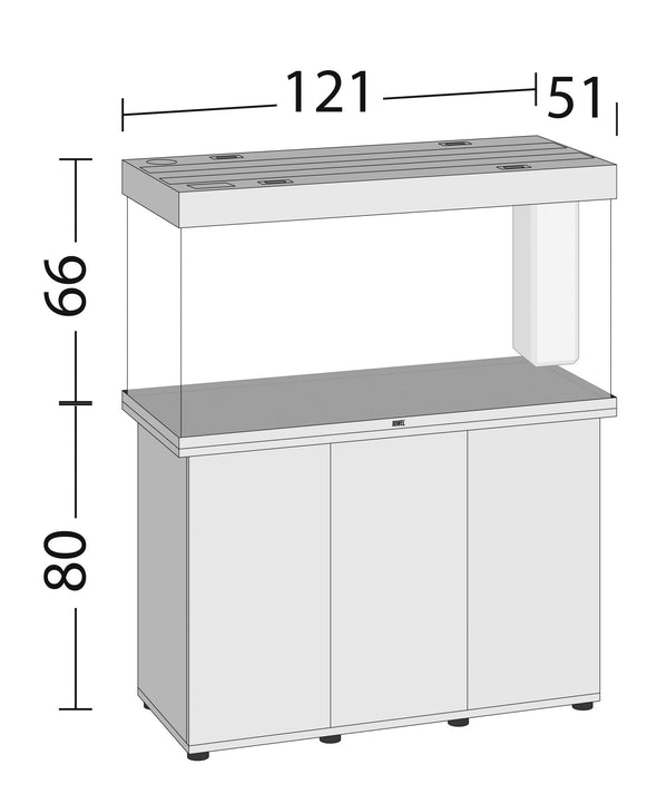 Set acvariu cu dulap maro JUWEL AQUARIEN Rio LED, 121x51x146 cm, 350 l - LunaHome.ro