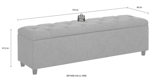 Bancuță neagră cu spațiu de depozitare Adriana, 100 cm - LunaHome.ro
