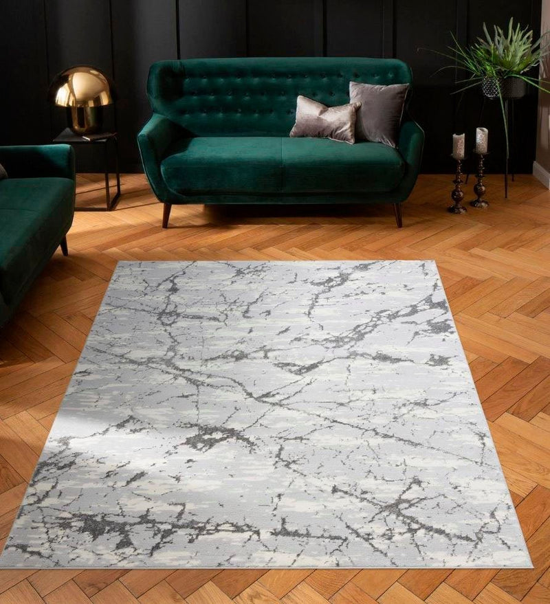 Covor Kalmus cu aspect de marmura si accente argintii 70x140 cm - LunaHome.ro