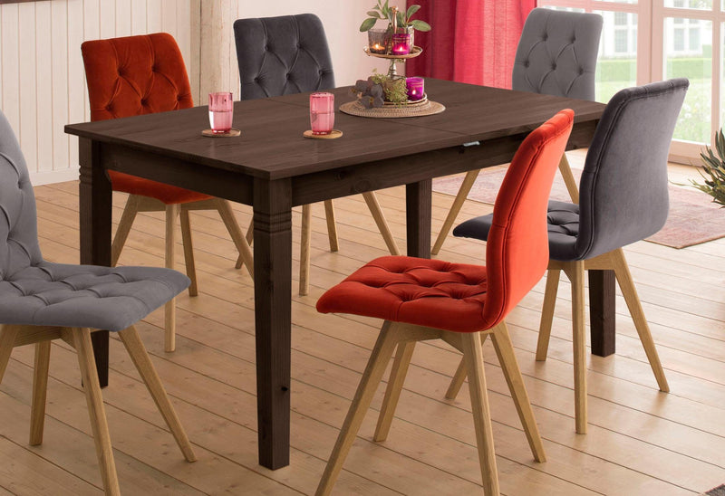 Masă extensibila Danuta din lemn masiv de pin maro inchis, 140-220 cm lungime - LunaHome.ro