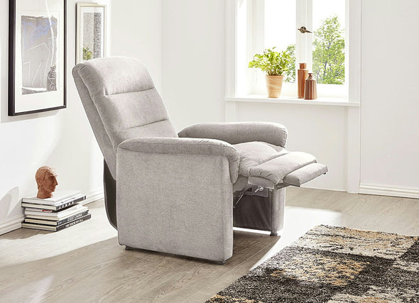 Fotoliu de relaxare reglabil mecanic cu husa gri deschis - LunaHome.ro
