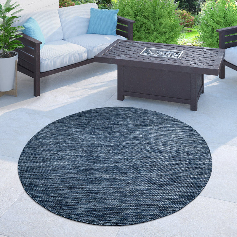 Covor Venice cu tesatura plata, aspect de sisal albastru 120 cm - LunaHome.ro