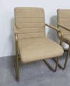 Set 2 scaune Leonique din piele ecologica, cadru metalic auriu - LunaHome.ro