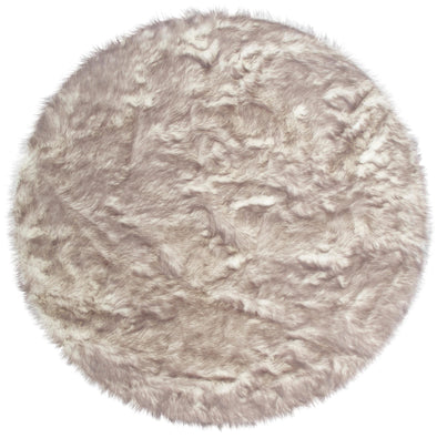 Covor de blană »Sammo« rotund foarte moale si pufos, gri-alb, 175 cm - LunaHome.ro
