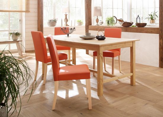 Set 2 scaune Nina din piele ecologica Terra, picioare din lemn de fag - LunaHome.ro