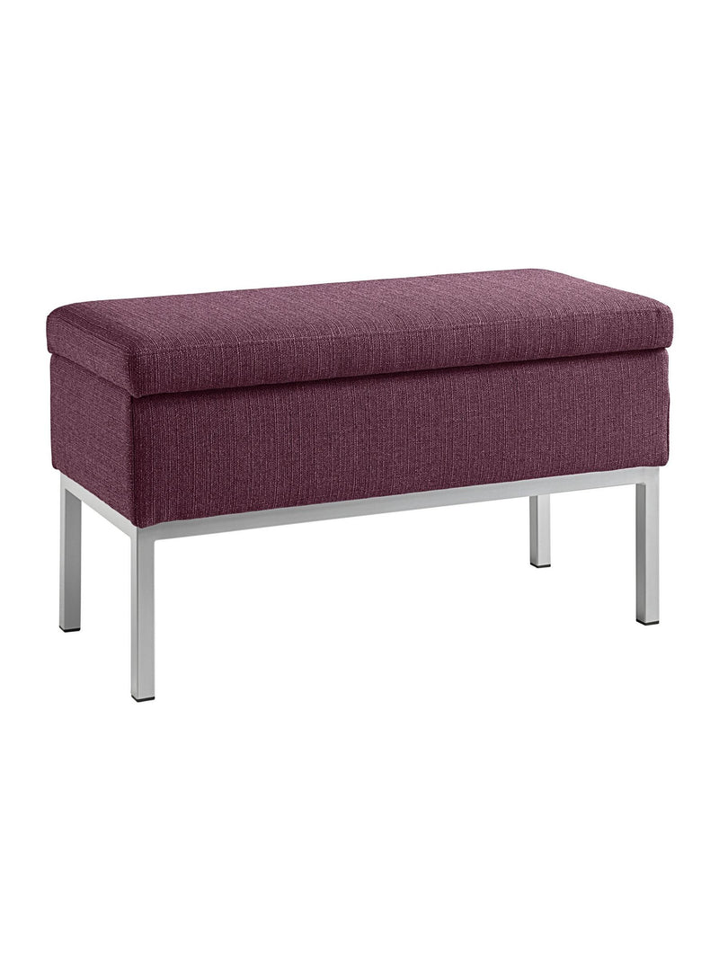 Bancheta Lio, cu spațiu de depozitare, picioare metalice, violet, 81 cm latime - LunaHome.ro