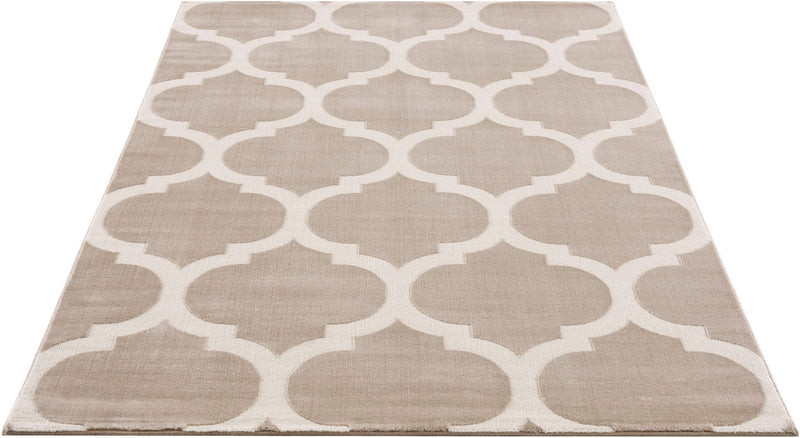 Covor Fenris cu model geometric 3D, crem 120x180 cm - LunaHome.ro