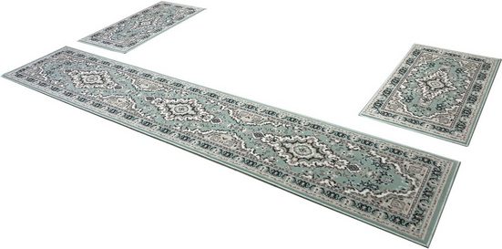 Set covoare dormitor Oriental DELAVITA verde (3 piese) - LunaHome.ro