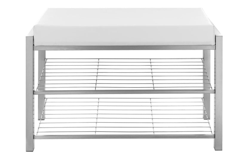 Bancheta hol cu spațiu pentru pantofi Heine, crom, 80 cm latime - LunaHome.ro