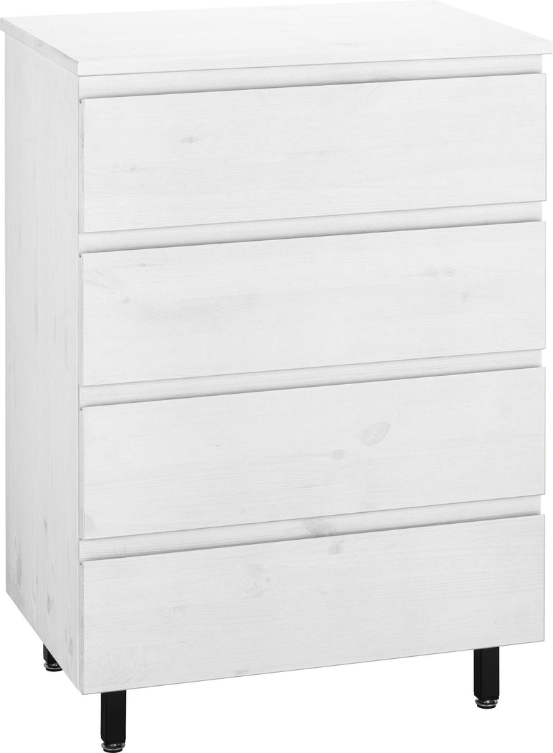 Comoda baie Fjonn din pin masiv alba, 60 cm latime - LunaHome.ro