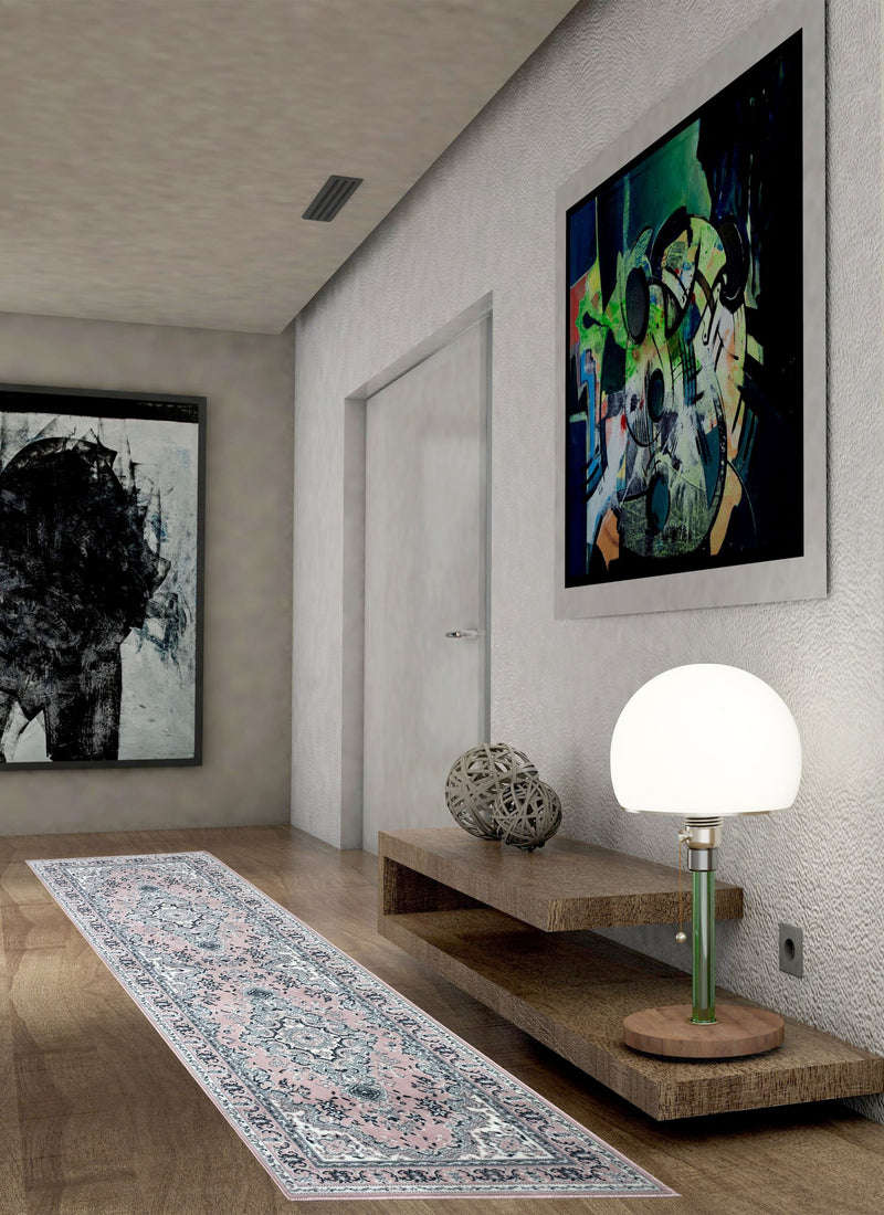 Traversă Oriental DELAVITA, roz, 80x250 cm - LunaHome.ro