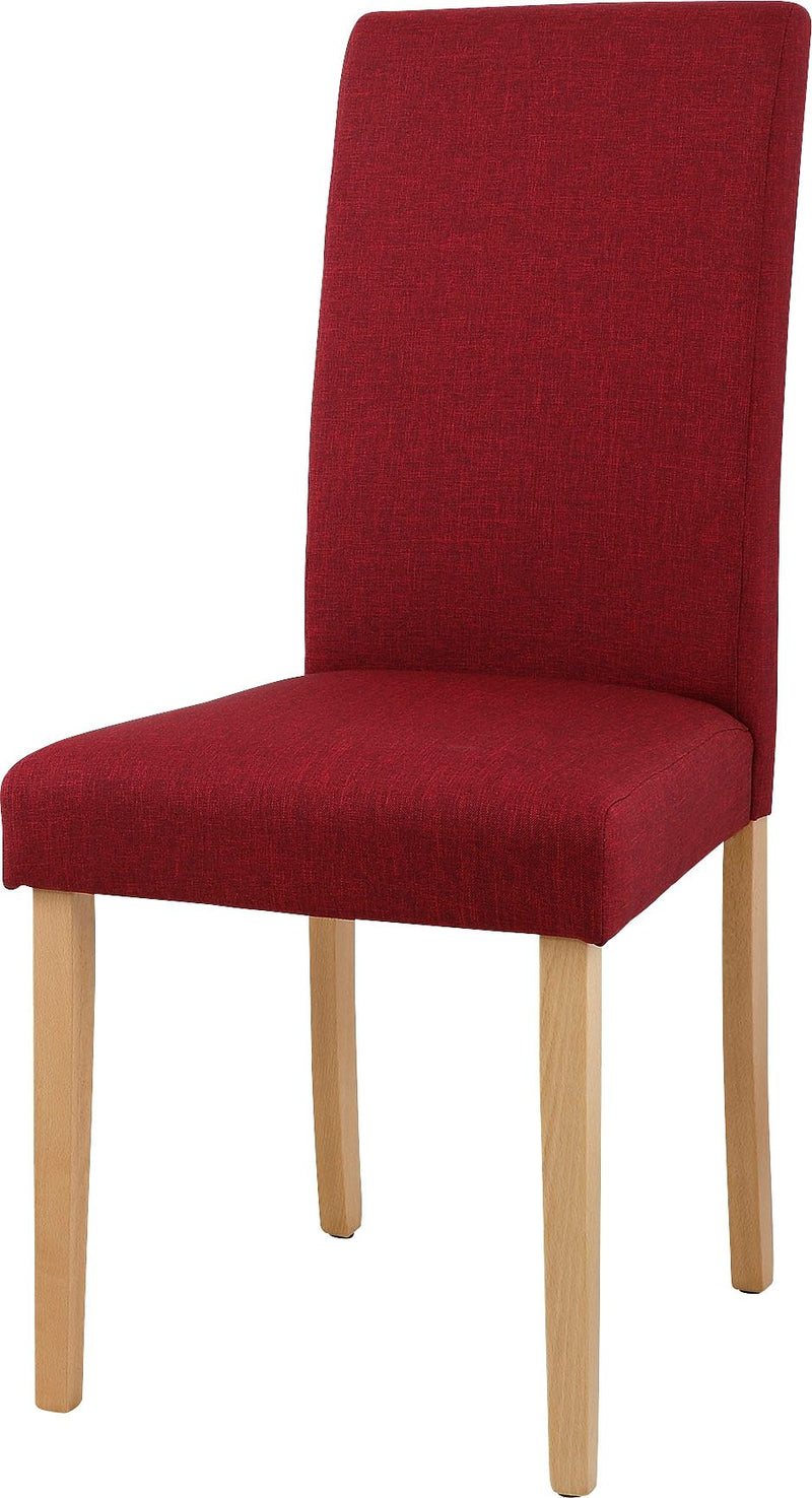 Set 2 scaune Roko Tiago cu tapiterie rosie, picioare din lemn de fag - LunaHome.ro