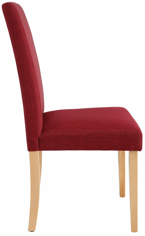 Set 2 scaune Roko Tiago cu tapiterie rosie, picioare din lemn de fag - LunaHome.ro