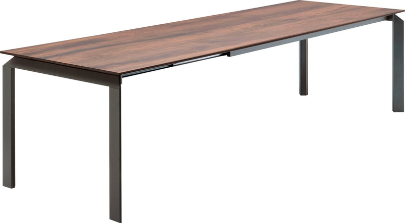 Masă extensibila Misano cu blat din furnir stejar, cadru metalic, 200-300 cm lungime - LunaHome.ro
