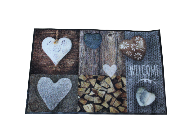 Covor lavabil Wash&dry Heart, ideal pentru spatii intens circulate, 50x75 cm - LunaHome.ro